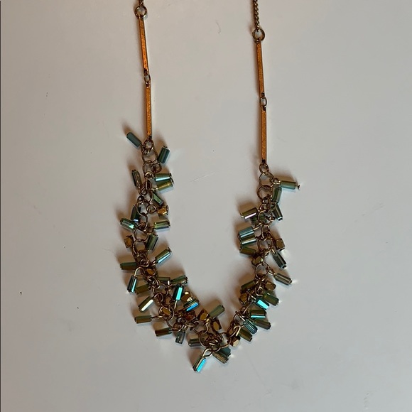 🛍Necklace Gold with blue & gold beads - Picture 2 of 8